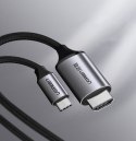 Kabel przewód przejściówka HDMI - USB-C 4K 60Hz 1.5m czarno-szary