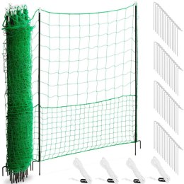 Siatka ogrodzenie ochronne hodowlane dla kur drobiu 1,25 x 50 m