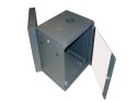 Szafa 19" wisząca KERN 15U 600x600 RAL9004 szkło