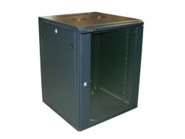 Szafa 19' wisząca ZETA 15U 600x600 RAL9004 szkło d