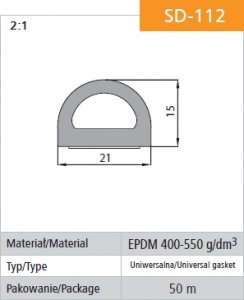 STOMIL USZCZELKA SAMOPRZYLEPNA CZARNA SD-112-0 21*15MM MB