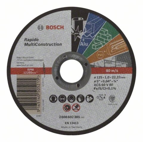 BOSCH TARCZA RAPIDO MULTICONSTRUCTION 125*1,0 PROSTA