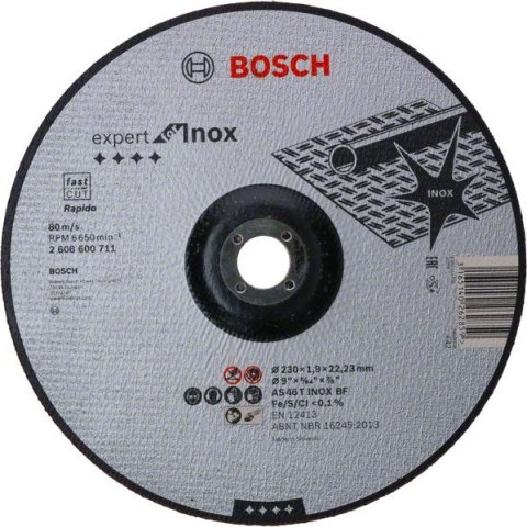 BOSCH TARCZA WYPUKŁA T27 230*22*1.9 BOSCH RAPIDO