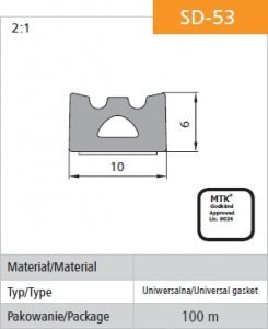 STOMIL USZCZELKA SAMOPRZYLEPNA CZARNA SD-53/4-0 10*6 MB