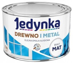 JEDYNKA EMALIA ALKIDOWA DO DREWNA I METALU BIAŁA MAT 0,36L