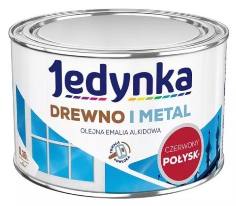 JEDYNKA EMALIA ALKIDOWA DO DREWNA I METALU CZERWONY 0,36L