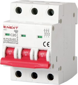 ENEXT WYŁĄCZNIK NADPRĄDOWY MCB.PRO60 3P C20A 6KA