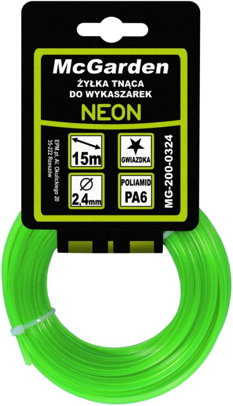 MC GARDEN ŻYŁKA DO WYKASZARKI GWIAZDKA NEON 3,0MM 15M