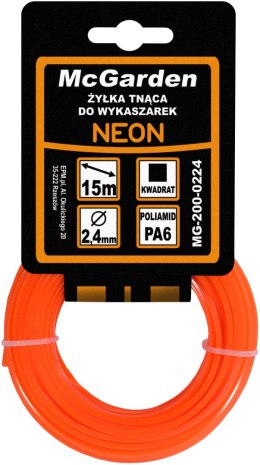 MC GARDEN ŻYŁKA DO WYKASZARKI KWADRAT NEON 2,7MM 15M