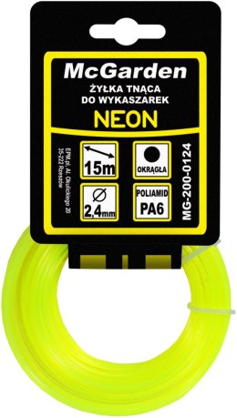 MC GARDEN ŻYŁKA DO WYKASZARKI OKRĄGŁA NEON 1,3MM 15M