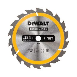 DEWALT PIŁA TARCZOWA DO DREWNA 184/16MM, 18 ZĘBÓW