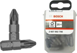 BOSCH BIT, GROT, KOŃCÓWKA PZ2 25MM EXH 25PCS