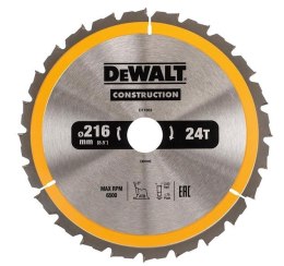 DEWALT PIŁA TARCZOWA DO DREWNA 216/30MM, 24 ZĘBY