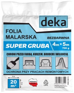 DEKA FOLIA MALARSKA SUPER GRUBA BEZBARWNA 4*5M 700G