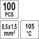 YATO ZESTAW RUREK TERMOKURCZLIWYCH Z CYNĄ 0.5-1.5MM2., 100SZT