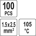 YATO ZESTAW RUREK TERMOKURCZLIWYCH Z CYNĄ 1.5-2.5MM2., 100SZT