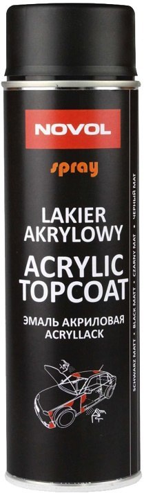 NOVOL SPRAY ACRYL TOPCOAT CZARNY MAT 500 ML