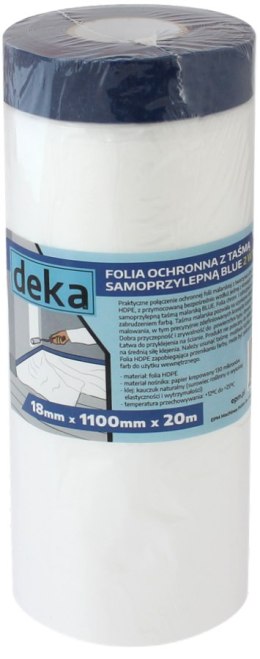 DEKA FOLIA OCHRONNA Z TAŚMĄ NIEBIESKĄ 110CM*20M