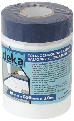 DEKA FOLIA OCHRONNA Z TAŚMĄ NIEBIESKĄ 55CM*20M