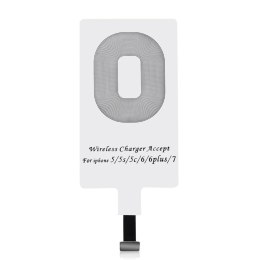 Adapter do bezprzewodowego ładowania Qi Lightning wkładka indukcyjna biały