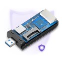 Czytnik kart pamięci SD / micro SD / CF / MS wtyczka USB 3.0 - szary