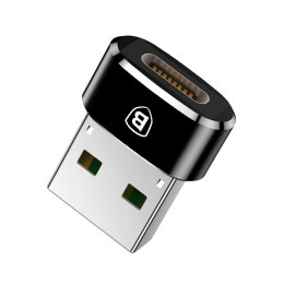 Mała przejściówka adapter wtyczka ze złącza USB-C na USB - czarny