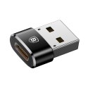 Mała przejściówka adapter wtyczka ze złącza USB-C na USB - czarny