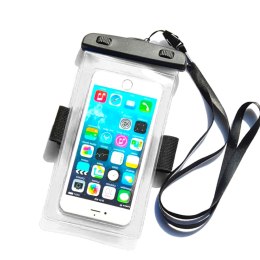 Wodoodporny pokrowiec etui do telefonu z opaską armband PVC - przezroczyste