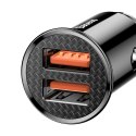 Inteligentna ładowarka samochodowa Circular 2x USB QC3.0 Quick Charge 3.0 SCP AFC 30W czarny