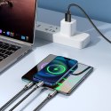 3w1 kabel przewód USB - USB-C / Lightning / micro USB 3.5 A 1.2m czarny