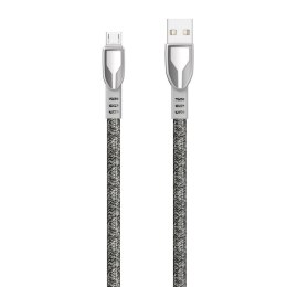 Wytrzymały przewód kabel pleciony USB - micro USB 5A 1m szary