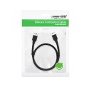 Elastyczny giętki kabel przewód USB 2.0 480Mb/s 25cm czarny