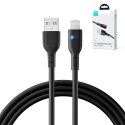 Kabel do iPhone ze wskaźnikiem LED USB - Lightning 2.4A 2m czarny