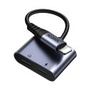 2w1 Adapter przejściówka do iPhone ładowarka + słuchawki Lightning / 2x Lightning czarny