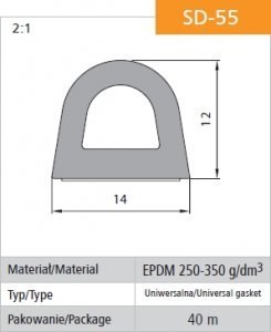 STOMIL USZCZELKA SAMOPRZYLEPNA CZARNA SD-55/4-0 DGP 14*12 MB