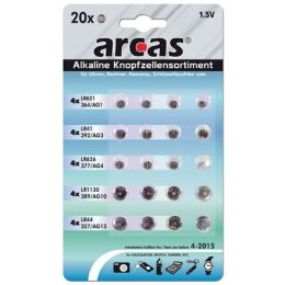 Arcas Arcas | Zestaw AG 4xAG1, 4xAG3, 4xAG4, 4xAG10, 4xAG13 | Bateria alkaliczna | 20 szt.