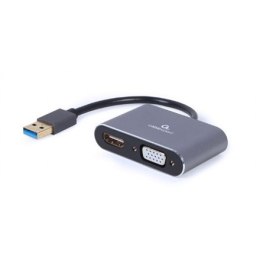 Cablexpert Adapter wideo Cablexpert | 15-pinowy HD D-Sub (HD-15) | 19-pinowy HDMI typ A | żeński | 9-pinowy USB typ A | męski | gwiezdna sz