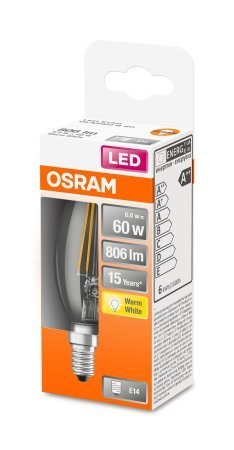 Osram Osram | Osram Parathom Classic LED Filament 60 non-dim 6W/827 E14 żarówka | E14 | 6 W | Ciepła biel