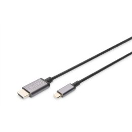 Digitus Kabel adaptera wideo Digitus | 19-pinowy HDMI typu A | męski | 24-pinowy USB-C | męski | czarny | 1,8 m