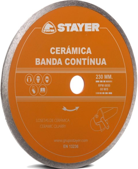 TARCZA DIAMENTOWA 230x22,2mm CIĄGŁA STANDARD CERAMICA STAYER