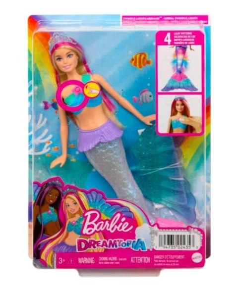 Lalka Barbie Malibu Syrenka Migoczące światełka