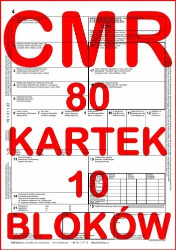 CMR List Przewozowy 80 kartek - 10 sztuk