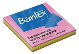 Bloczek Kartek Samoprzylepnych Bantex 75x75mm Miks Kolorów x 100 szt.