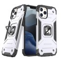 Etui pancerny pokrowiec do iPhone 14 Pro uchwyt magnetyczny Ring Armor srebrny