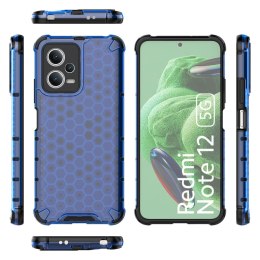 Etui pancerny hybrydowy pokrowiec do Xiaomi Redmi Note 12 5G / Poco X5 5G Honeycomb niebieski