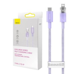 Kabel szybko ładujący Baseus USB-C do Lightning Explorer Series 2m, 20W (fioletowy)