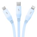 Kabel ładowania 3w1 Baseus USB do USB-C, USB-M, Lightning 3,5A, 1,1m (niebieski)