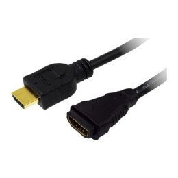 Logilink Logilink | Kabel HDMI typ A męski - HDMI typ A żeński | Czarny | HDMI typ A żeński | HDMI typ A męski | HDMI do HDMI | 2 m