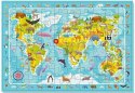 Puzzle Obserw. Mapa Swiata Zwierzat, 80 el. 300133