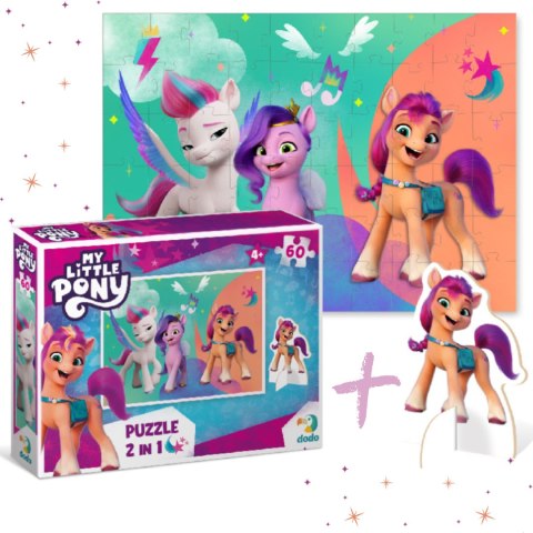 PUZZLE MY LITTLE PONY Z FIGURKĄ KUCYKA UKŁADANKA 60 ELEMENTÓW DLA DZIECI